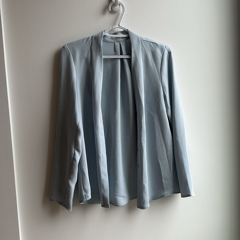 Light Blue Aritzia Power Blouse